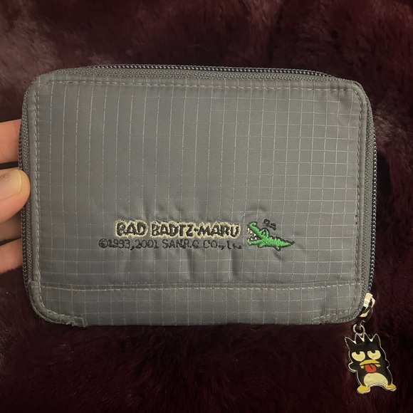 BAD BADTZ MARU Sanrio Wallet 2001 Vintage Kawaii Coin Purse Card Bag Embroidered - Picture 2 of 10